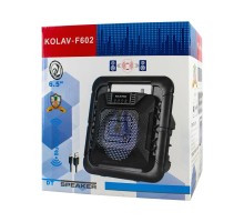 Портативная колонка KOLAV-F602 Bluetooth Аккумуляторная 6.5 подсветка