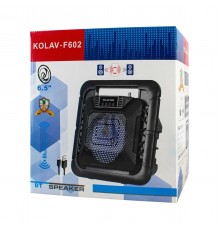 Портативная колонка KOLAV-F602 Bluetooth Аккумуляторная 6.5 подсветка